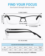 LUFF 4Pcs Anti-Blue-ray Reading Glasses Portable Ultra-Light Readers(2.5X)