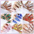 Dowarm 3200PCS Nail Art Rhinestones, Light Pink Flatback Rhinestones for Nails, Crafts, 12 Styles 3D Glass Crystal Nail Gems