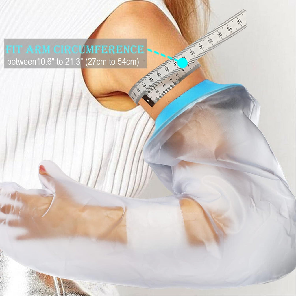 Asunby Cast Covers for Shower Arm Adult Waterproof Long full Protector Cover Soft Comfortable Watertight Seal to Keep Wounds Dry Bath Bandage Broken Hand,Wrist,Finger,Elbow Reusable Durable