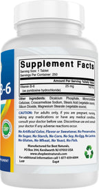 Best Naturals Vitamin B6 25mg 250 Tablets (250 Count (Pack of 2))