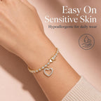 MORGAN & PAIGE Bronze 18k Yellow Gold Plated Heart Tennis Bracelet 7.25in