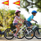 Uelfbaby 4Pcs Bike Safety Flag With Reflective Stripe - 6 Ft Heavy Duty Fiberglass Pole, Polyester Full Color Tear-Resistant Waterproof Orange Double-Sided Reflective Flag