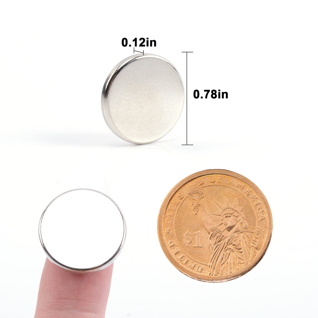 MIN CI 50Pcs Super Strong Rare Earth Magnets Disc, 20mm x 3mm Powerful Permanent Neodymium Magnet Heavy Duty, Small Round Magnets for Crafts DIY Whiteboard Scientific Models