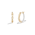 COACH Small Mixed Metal Hoop Earrings Two-Tone One Size