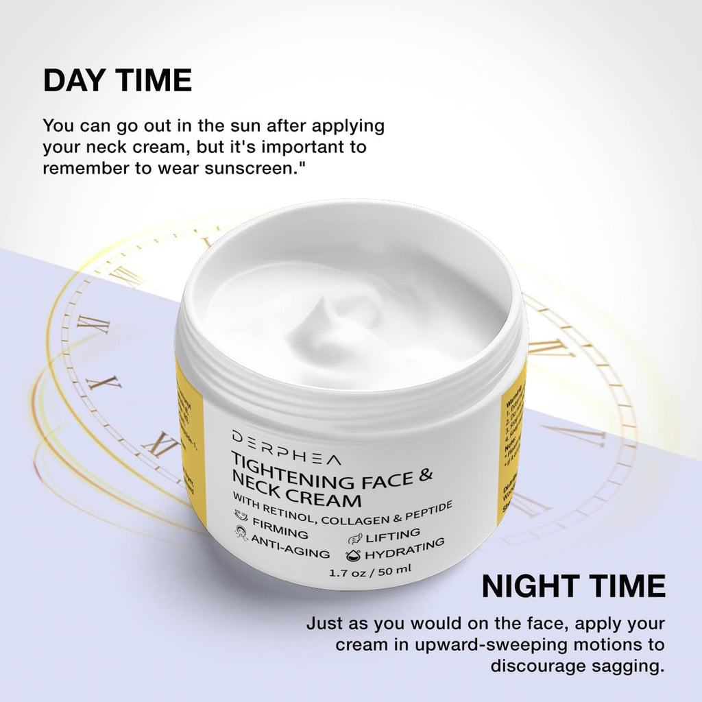 DERPHEA Neck Tightening Cream, Neck Cream, Face Firming Cream For Tightening & Firming Skin, Fine lines, Loose & Sagging On Neck, Decollete Or Other Skin Areas (Package may different)