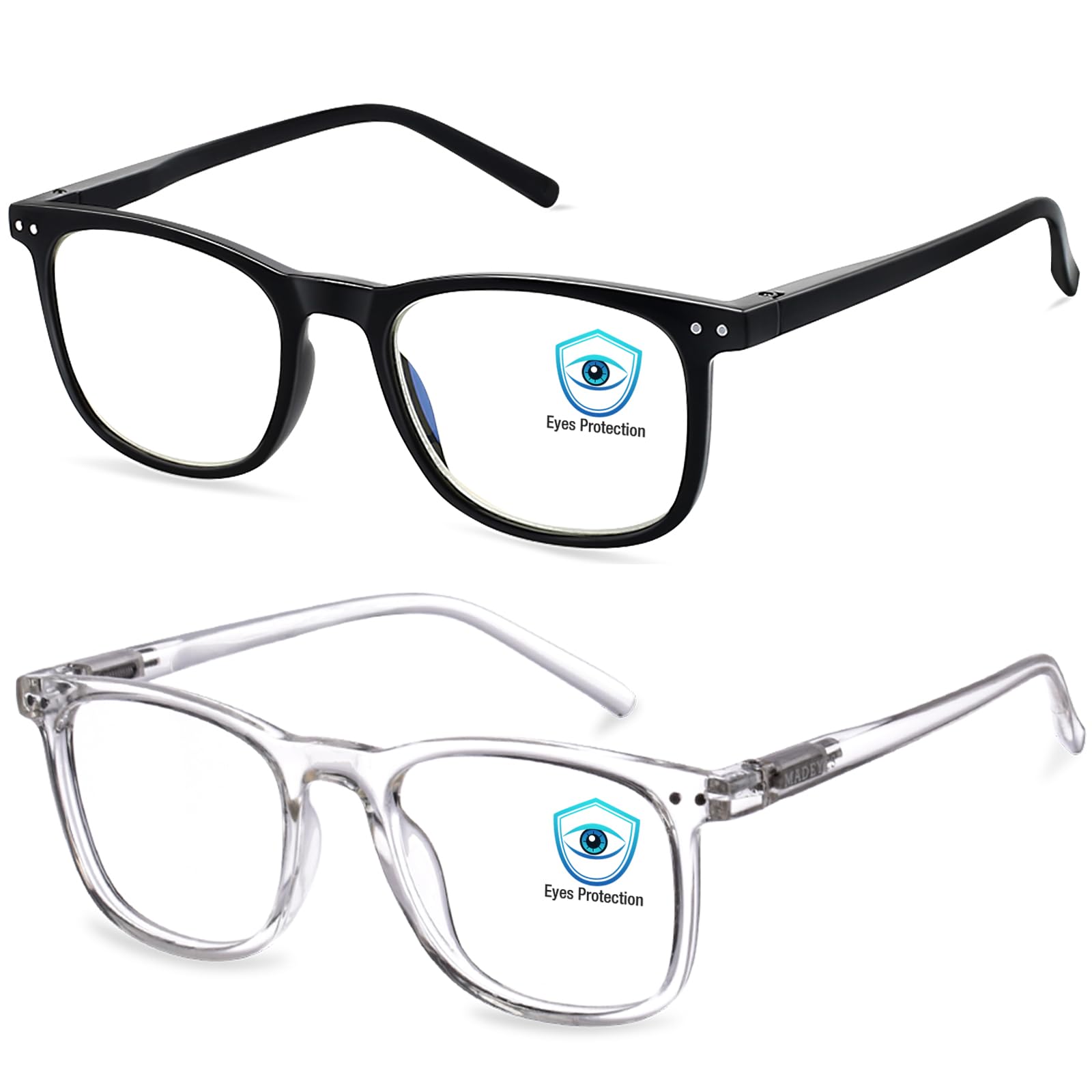 AOSM Blue Light Blocking Glasses, Blue Blocker Computer Glasses for Men Women, Anti Glare 400 UV & Eye Strain Fake Square Glasses