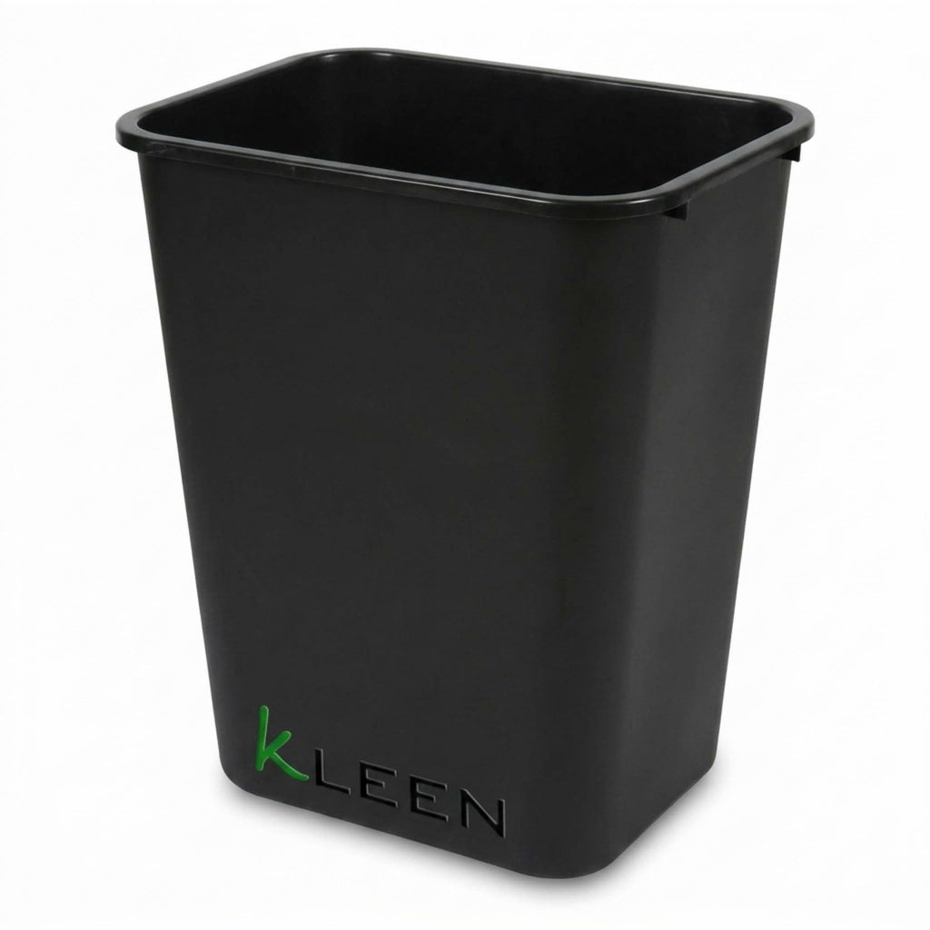 Kleen Commercial Soft-Sided Wastebasket 41qt, 20" x 16" x 11.6", Black Plastic (2 Pack)