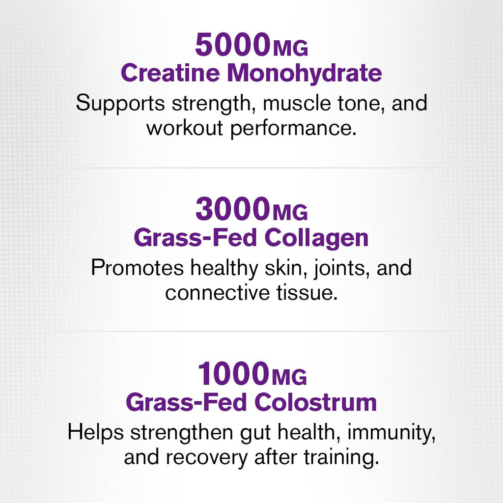 Jacked Factory Creatine for Women - Creatine Monohydrate with Collagen + Colostrum to Support Workout Performance, Lean Muscle Growth, Healthy Hair, Skin, & Nails - 30 Servings, Unflavored
