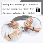 EYQV Gift for Dad from Daughter Son, Dad Infinity Leather Bracelet for Men