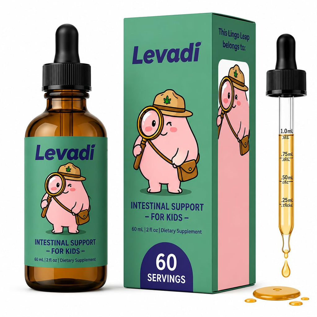 LEVADI Parasite Cleanse for Children Support Formula – Black Walnut, Wormwood & Red Clover Complex – Gentle Liquid Drops Kids Digestive & Gut Wellness Support Supplement – Raspberry Flavor