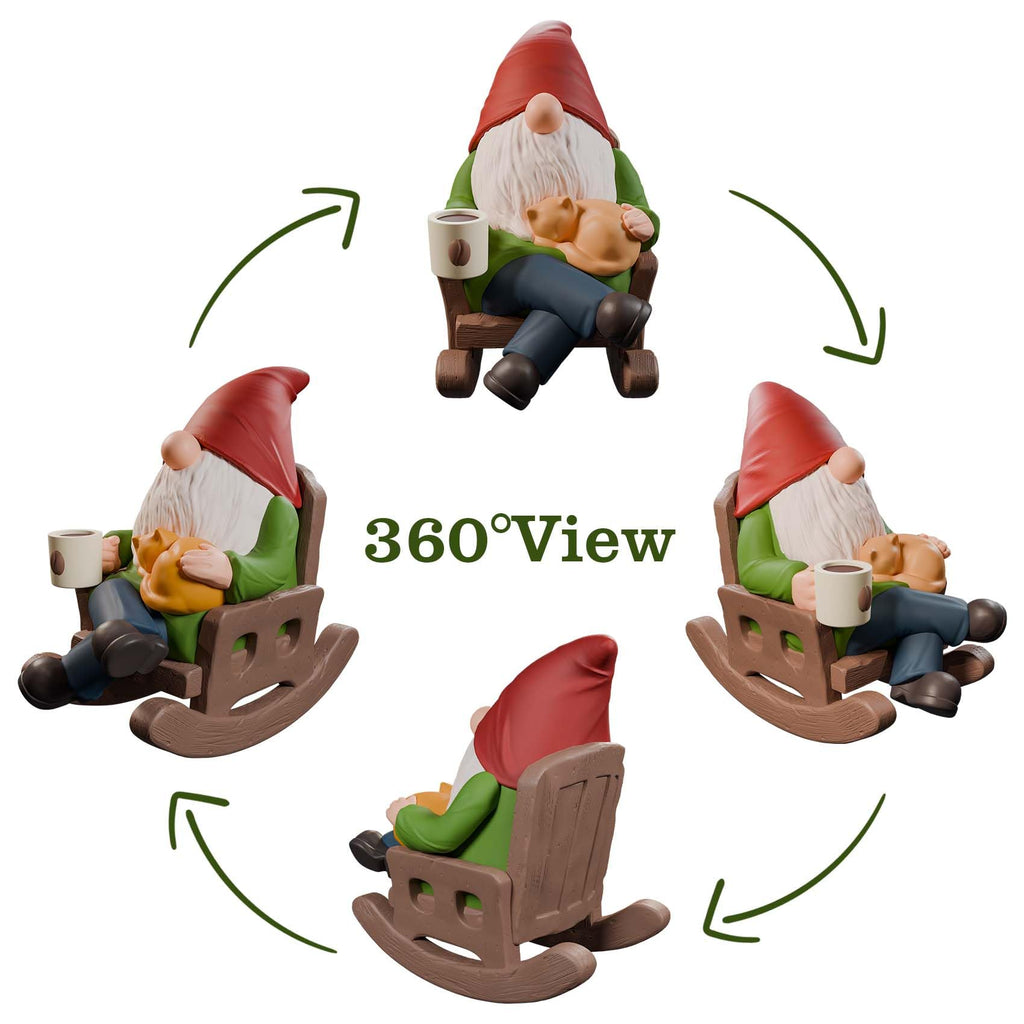 Faumsut Drinking Coffee Garden Gnomes Statue Decoration