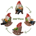 Faumsut Drinking Coffee Garden Gnomes Statue Decoration