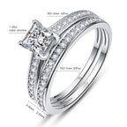 AVECON 1.35CT Princess Cut Engagement Ring Set for Women Cubic Zirconia, 6