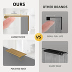 Goldenwarm 20 Pack Champagne Bronze Cabinet Pull Gold Finger Pulls, Brushed Bronze Edge Pulls for Cabinet Kitchen Cabinet Edge Pulls, 3in Cabinets Finger Pulls