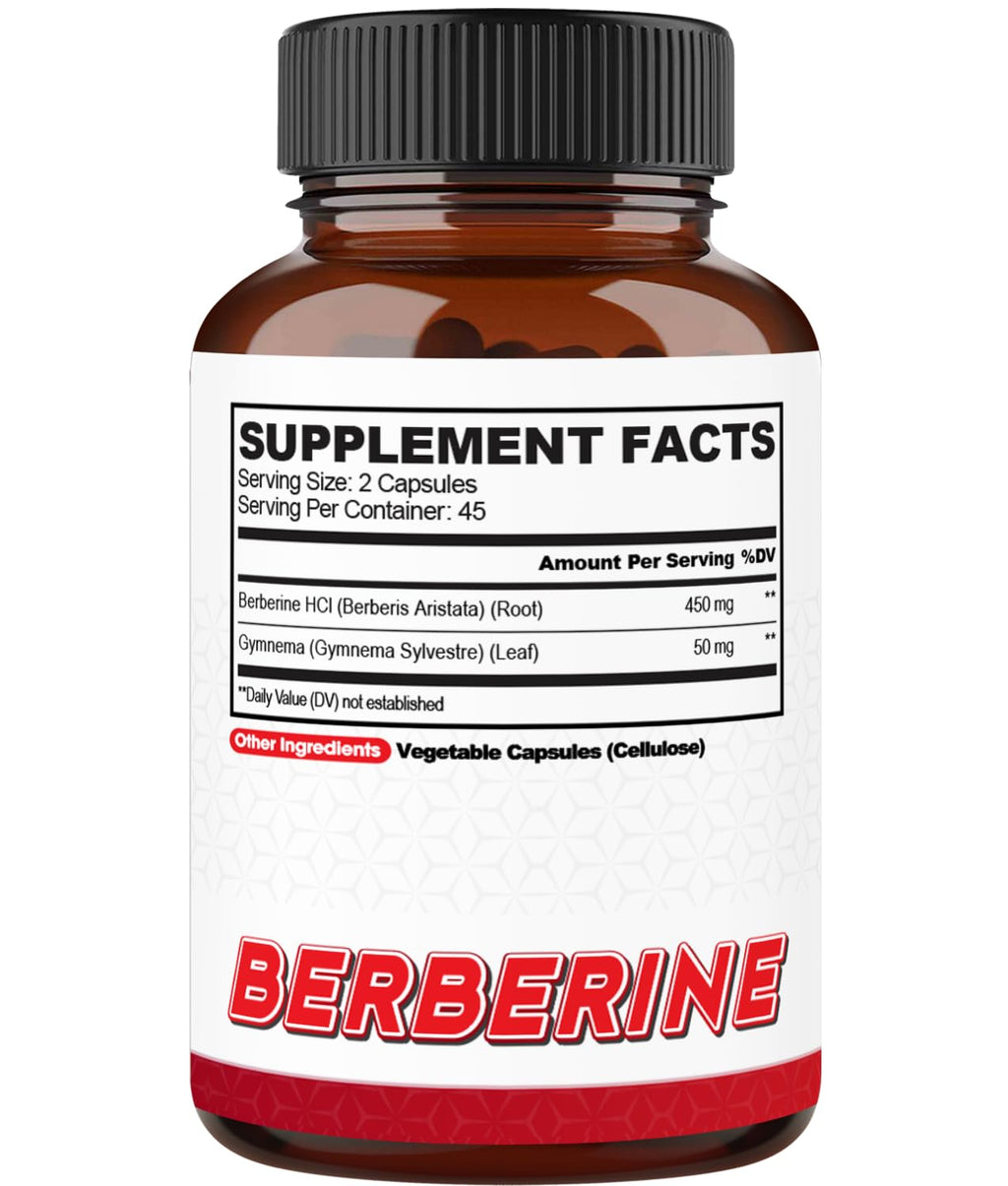 agobi Berberine Supplements 500mg with Gymnema Sylvestre - Super Concentrated Formula for Immune System, Circulation Health, Digestive & Energy Production - 90 Capsules