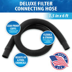 JED Pool Tools 60-345-06 Deluxe Filter Connecting Hose for Swimming Pool, 1-1/2-Inch by 6-Feet, Black