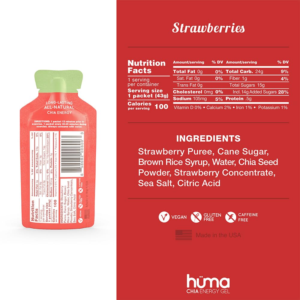 Huma Chia Energy Gel, Variety, 24 Gels