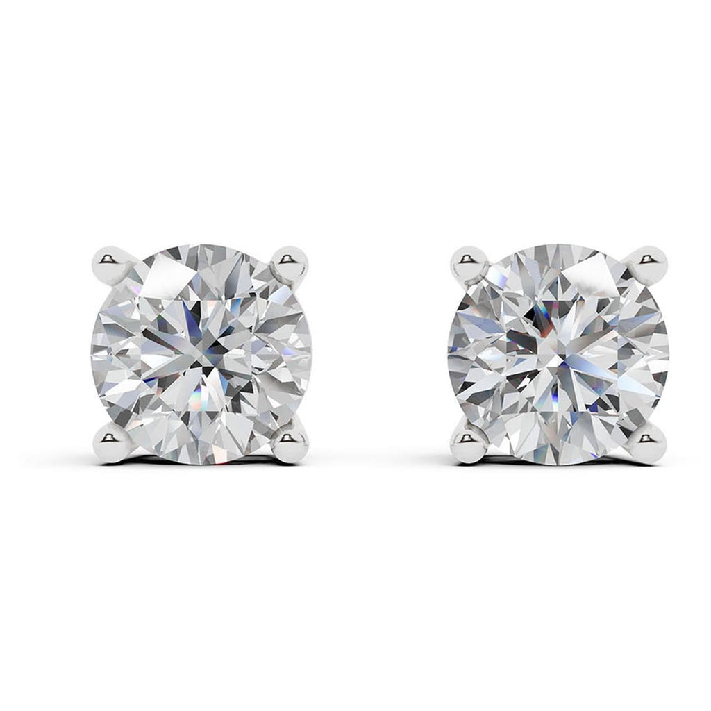 Belacqua 1/2 Carat Round Lab Grown Diamond Stud Earrings in 14K White Gold