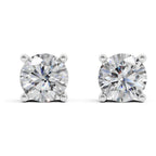 Belacqua 1/2 Carat Round Lab Grown Diamond Stud Earrings in 14K White Gold