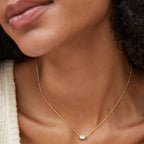 Kendra Scott 14k Gold-Plated Mini Elisa Satellite Short Pendant Necklace in Pink Opalite Crystal, Fashion Jewelry for Women