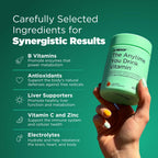 H-PROOF The Anytime You Drink Vitamin, Liver Health & Immunity Support with Electrolytes, Milk Thistle, and Vitamins B & C - 40 Chewable Tablets (20 Servings), Vegan, Black Cherry