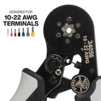 Klein Tools 34061 Ferrule Crimping Tool Set with Ratcheting Hex Crimper Pliers, 1200 Wire Terminals (10-22 AWG), and Soft Carrying Case for Electrical Applications