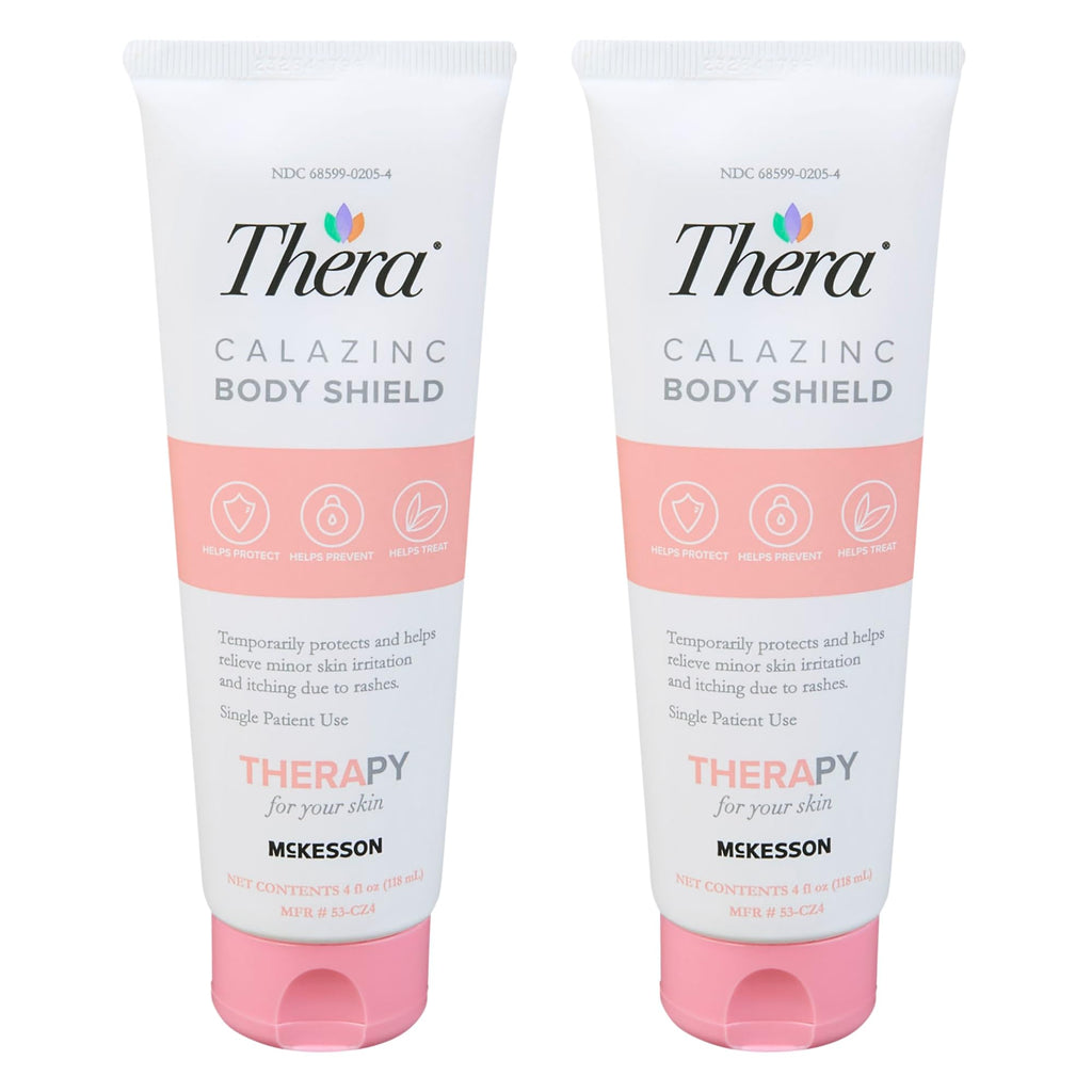 Thera Calazinc Body Shield Barrier Cream with Calamine and Zinc [2-Pack] - Incontinence Skin Protectant Ointment, Diaper Rash, Scented - 4 oz