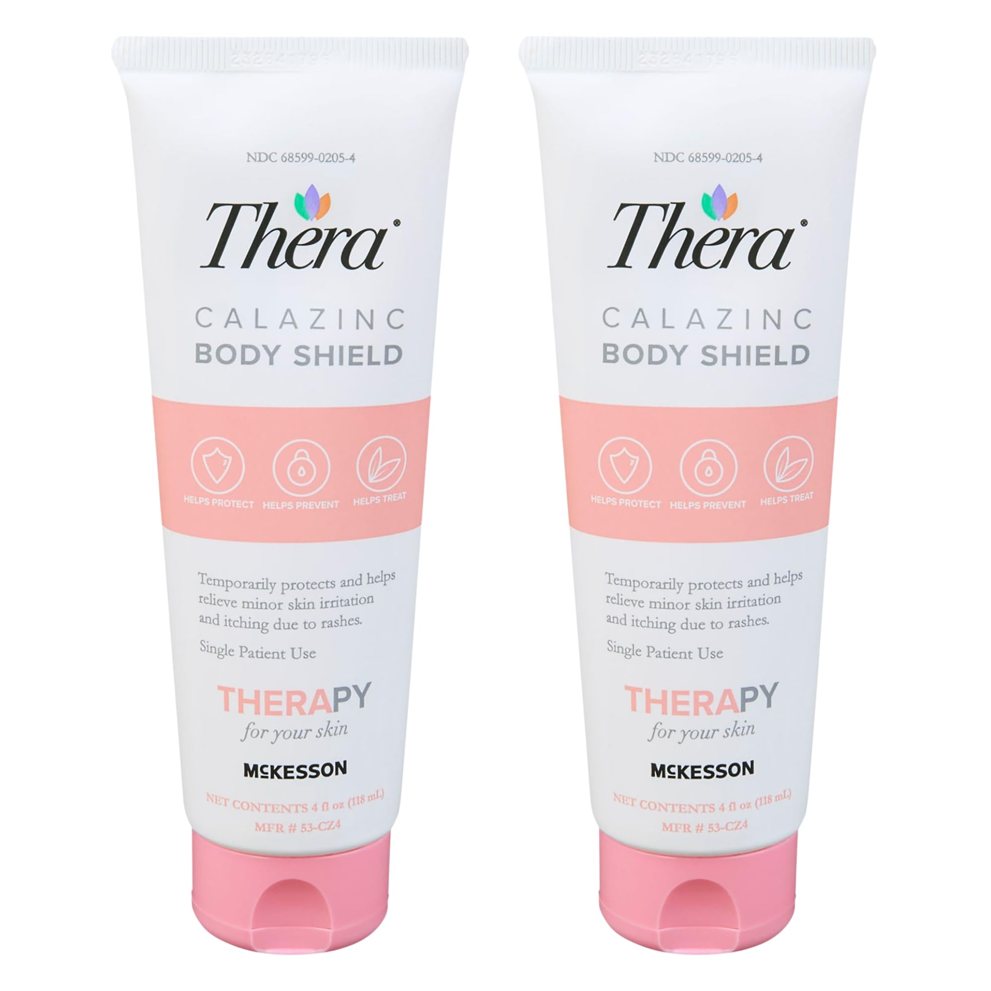 Thera Calazinc Body Shield Barrier Cream with Calamine and Zinc [2-Pack] - Incontinence Skin Protectant Ointment, Diaper Rash, Scented - 4 oz