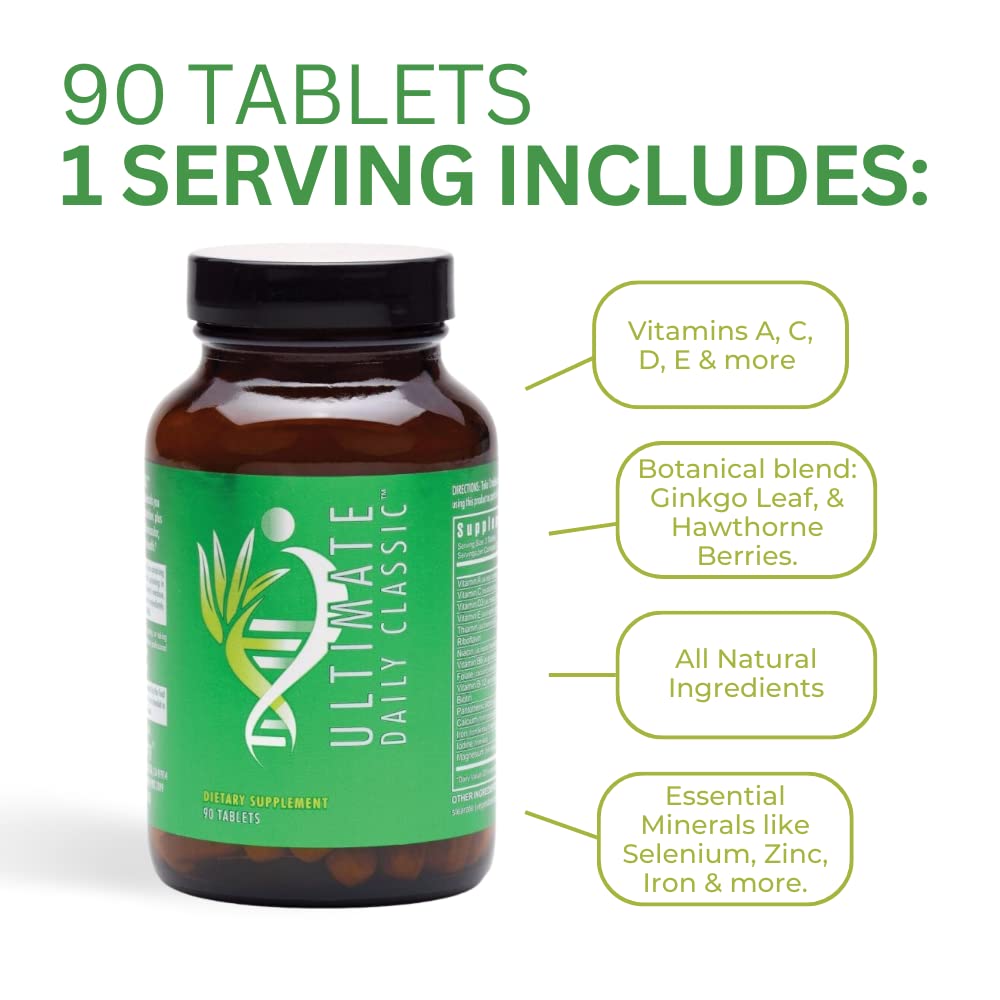 Youngevity Ultimate Daily Classic™ Tablets - Complete Vitamins, Minerals, Amino Acids, & Botanicals - Multivitamin for Women and Men - 90 Tablets
