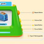 Teeniewins Talking Flash Cards for Toddlers: Self-standing & Dual-Speed Learning Toys with 448 Sight Words - Speech Therapy Toys for Autism Montessori Education - Birthday Gifts for Boys Girls Sensory