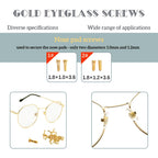 Eyeglass Repair Kit - YEEMO Glasses Repair Kit with Screws (Gold), Eyeglass Nose Pads, Precision Glasses Screwdriver Set: High Compatibility for Eyeglasses, Sunglasses, and Watch Repair
