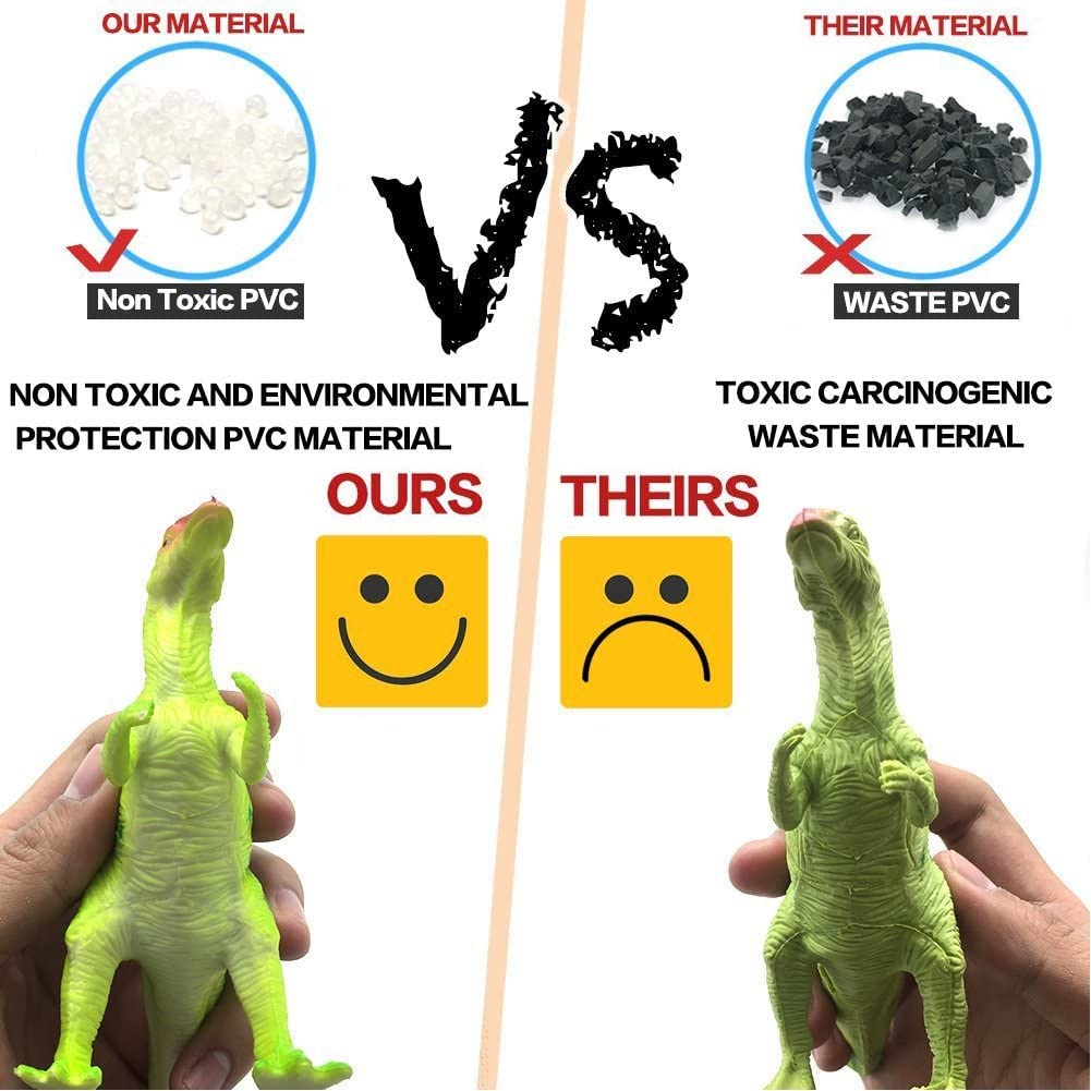 Kids Dinosaur Figures Toys, 12 Pcs Jumbo Plastic Dinosaur Toys for Kids 3-5, STEM Educational Realistic Dinosaurs Figurine Playset for Boys Girls Toddlers