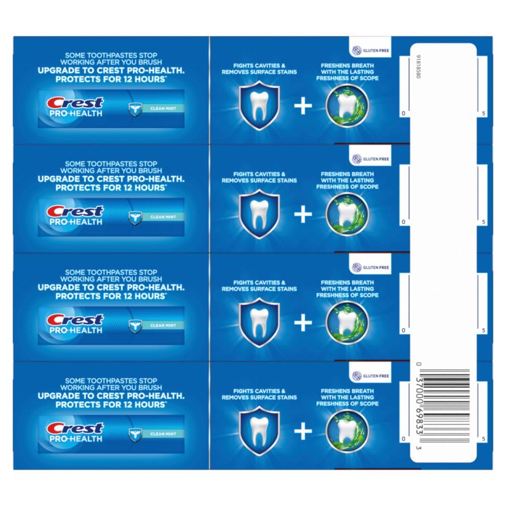 Crest + Scope, Active Fresh, Teeth Whitening Toothpaste for adults, 5.5oz 4 pack, Bad Breath Treatment, Breath Freshner, for Sensitive Teeth, Deep Stain remover, Travel Size Toiletries