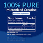 BodyTech Creatine Monohydrate Powder, Unflavored Micronized Creatine Formula for Men and Women, 5g per Serving, Pre Workout & Post Workout Supplement, Gluten Free, Sugar Free, 31.9 Oz, 181 Servings