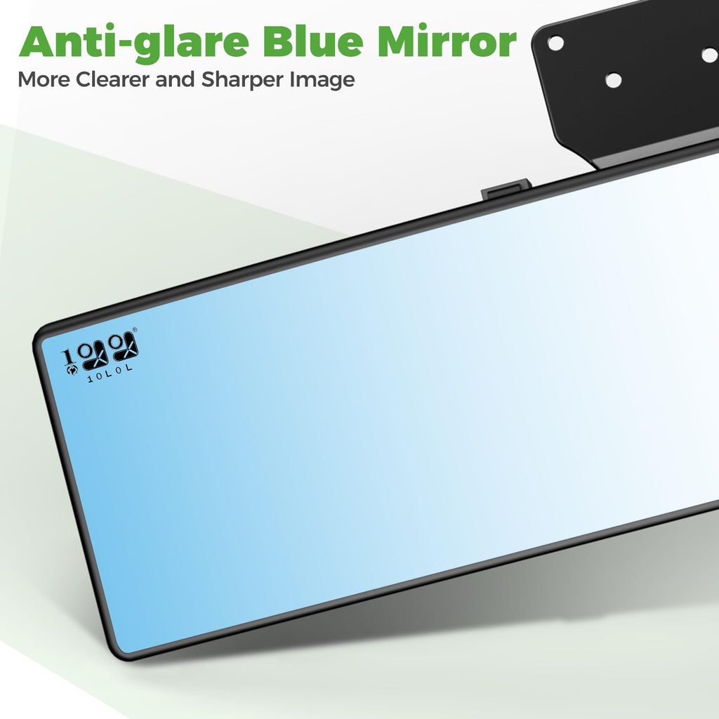 10L0L Universal Golf Cart Mirrors, Adjustable Panoramic Rear View Mirror Rotatable 270 Rotation Wide Angle Full Rearview for EZGO Club Car Yamaha Golf Cart (Anti-Glare)