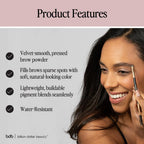 Billion Dollar Brows Eyebrow Powder & Duo Definer Brush – Lightweight, Buildable Formula for Full, Natural Brows, Soft Texture, Seamless Blending, Cruelty-Free & Vegan - Light Brown