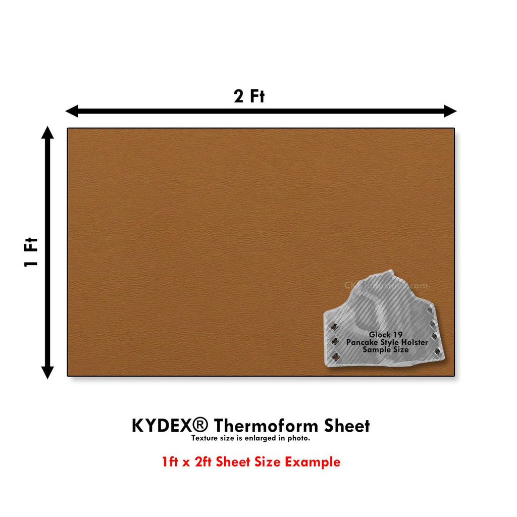 KYDEX Thermoform Sheet - (P1 Texture) - (.080 Thickness) - (12in x 24in) - (Coyote Brown) - (3 Sheets) - DIY Holster Making, Airsoft Armor, Cosplay Uniforms
