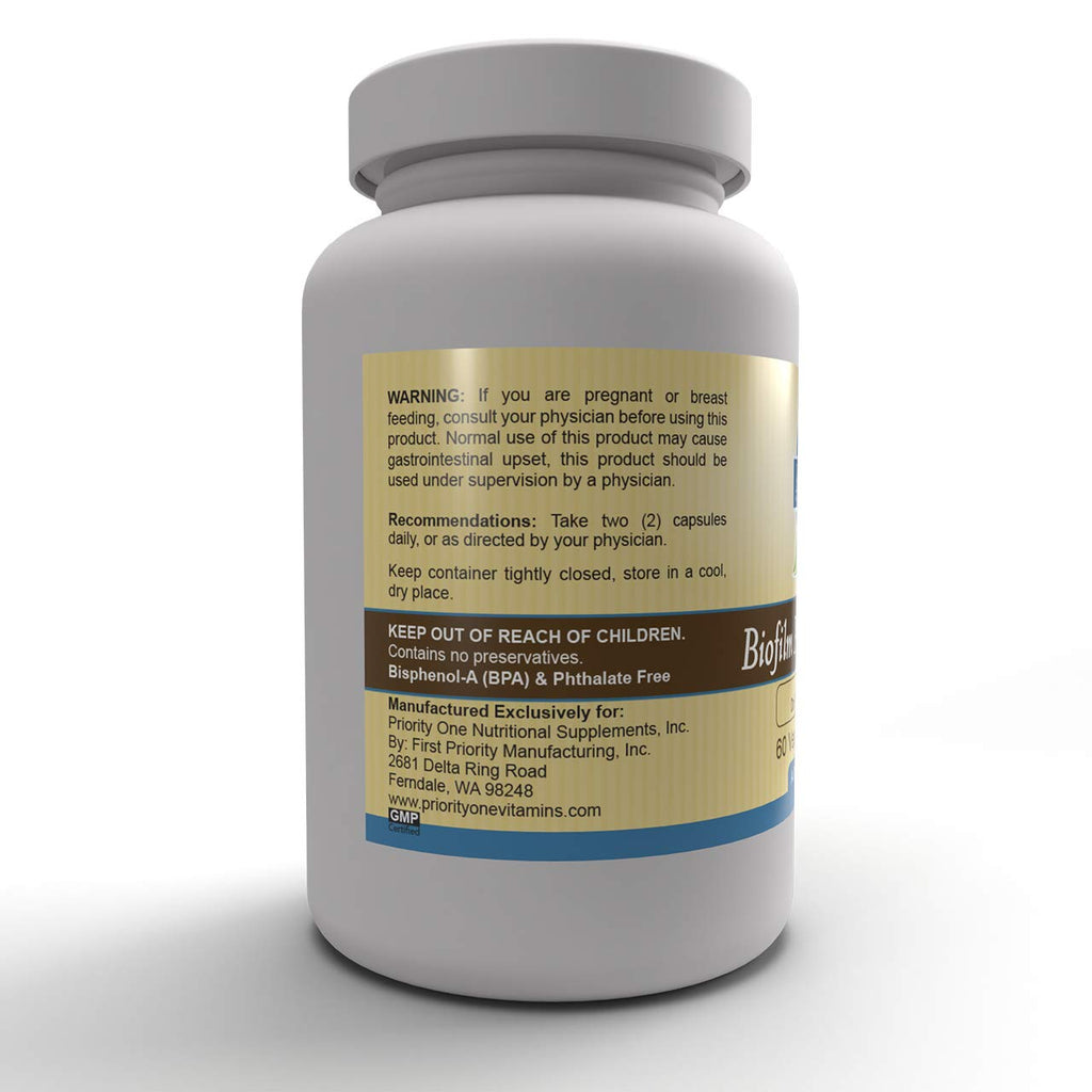 Priority One Vitamins Biofilm Phase-2 Advanced 60 Vegetarian Capsules Exclusively formulated by: Dr. Paul S. Anderson - Disruption of Advanced biofilms*