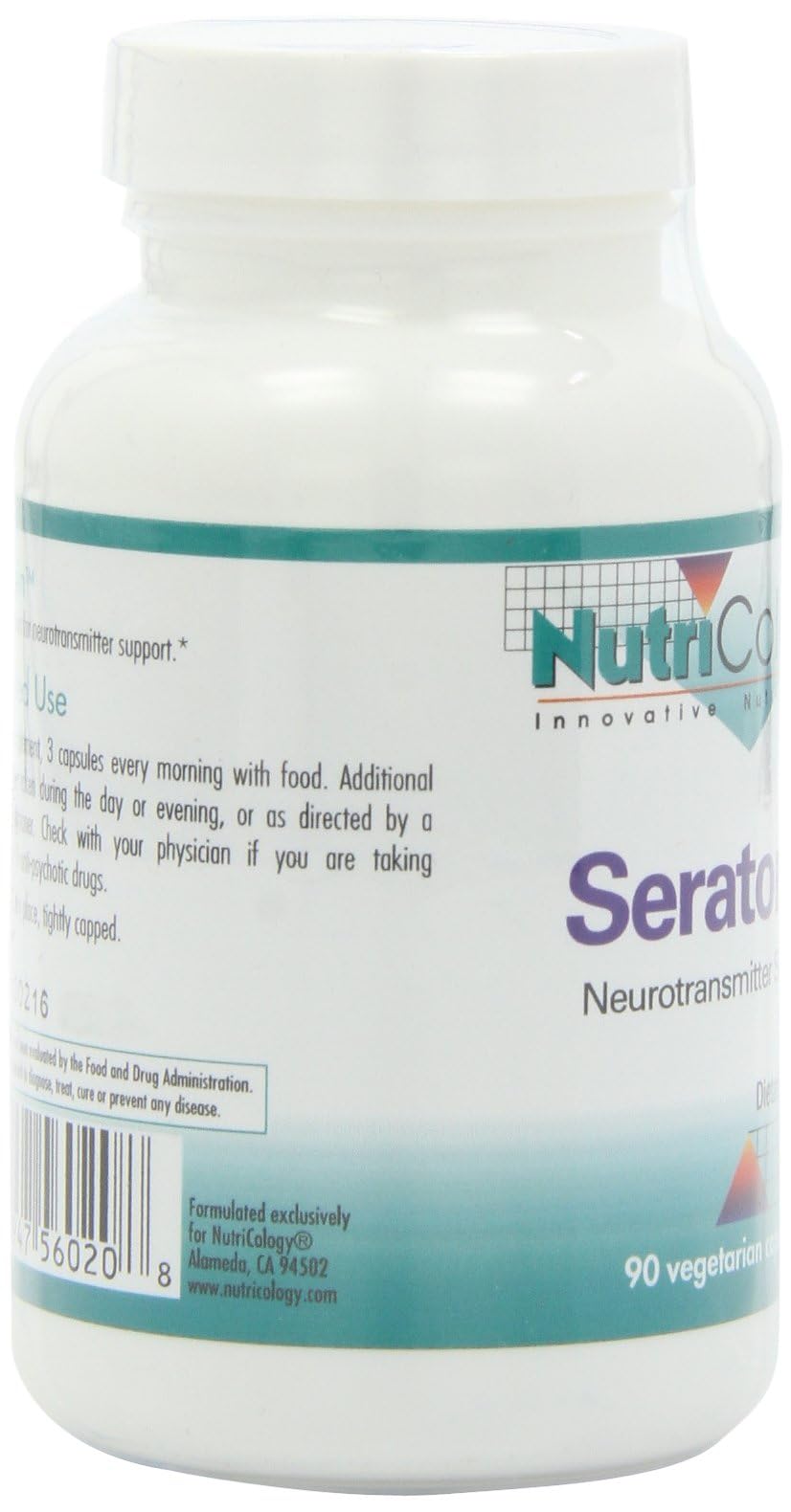 Allergy Research Group NutriCology Seratonin - Serotonin Support Supplement - Mood & Sleep Support Capsules - Neurotransmitter Balance Formula - Vegetarian - 30 Servings - 90 Capsules