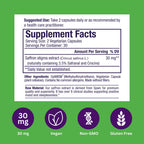 Paradise Herbs Saffr-Tone, Saffron Extract, Active Whole Spectrum Extract, Super Potent, Ultra Pure, Vegan, Non-GMO, Gluten Free, 60 Vegetarian Capsules