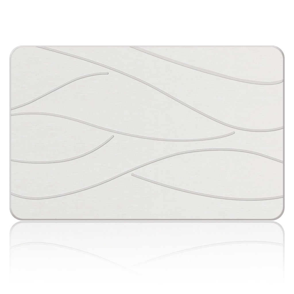 Veeloim Stone Bath Mat Diatomaceous Earth Shower Mat Non-Slip Super Absorbent Diatomite Stone Bath Mats for Bathroom Floor Quick Drying Natural Easy to Clean(23.6''×15.4" White)