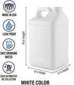 kitchentoolz 2.5 Gallon Water Jug – Heavy-Duty HDPE Carboy for Automotive Used Oil & Liquid Storage – 10 Quart Mixing Container with Secure Lid – Made in USA - White 6 Pack
