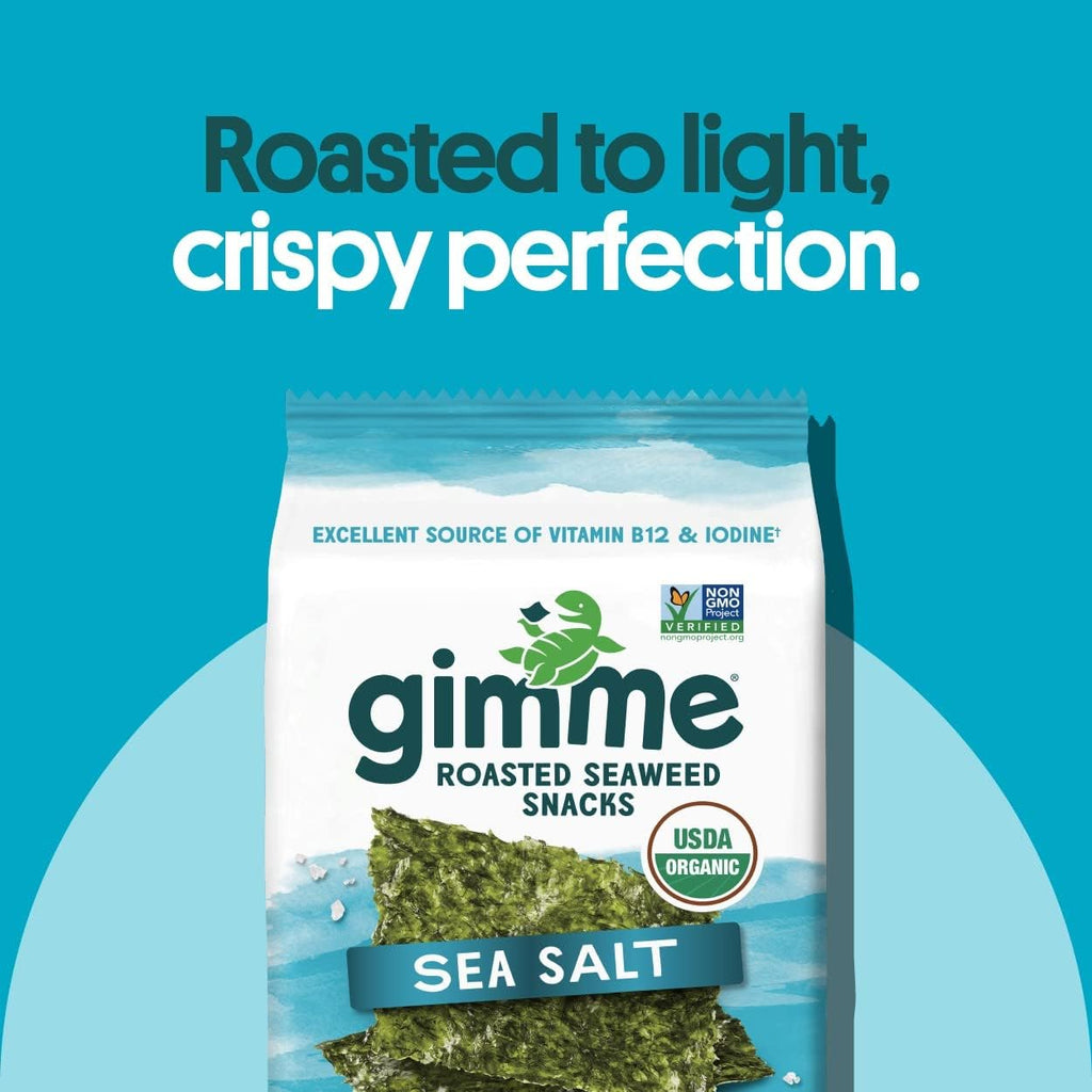 Gimme Seaweed Organic Roasted Seaweed Snack, Sea Salt, .17oz, 20 Count