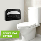 Hushee 2 Pcs Toilet Seat Cover Dispenser Wall Mount, Half-Fold, Black