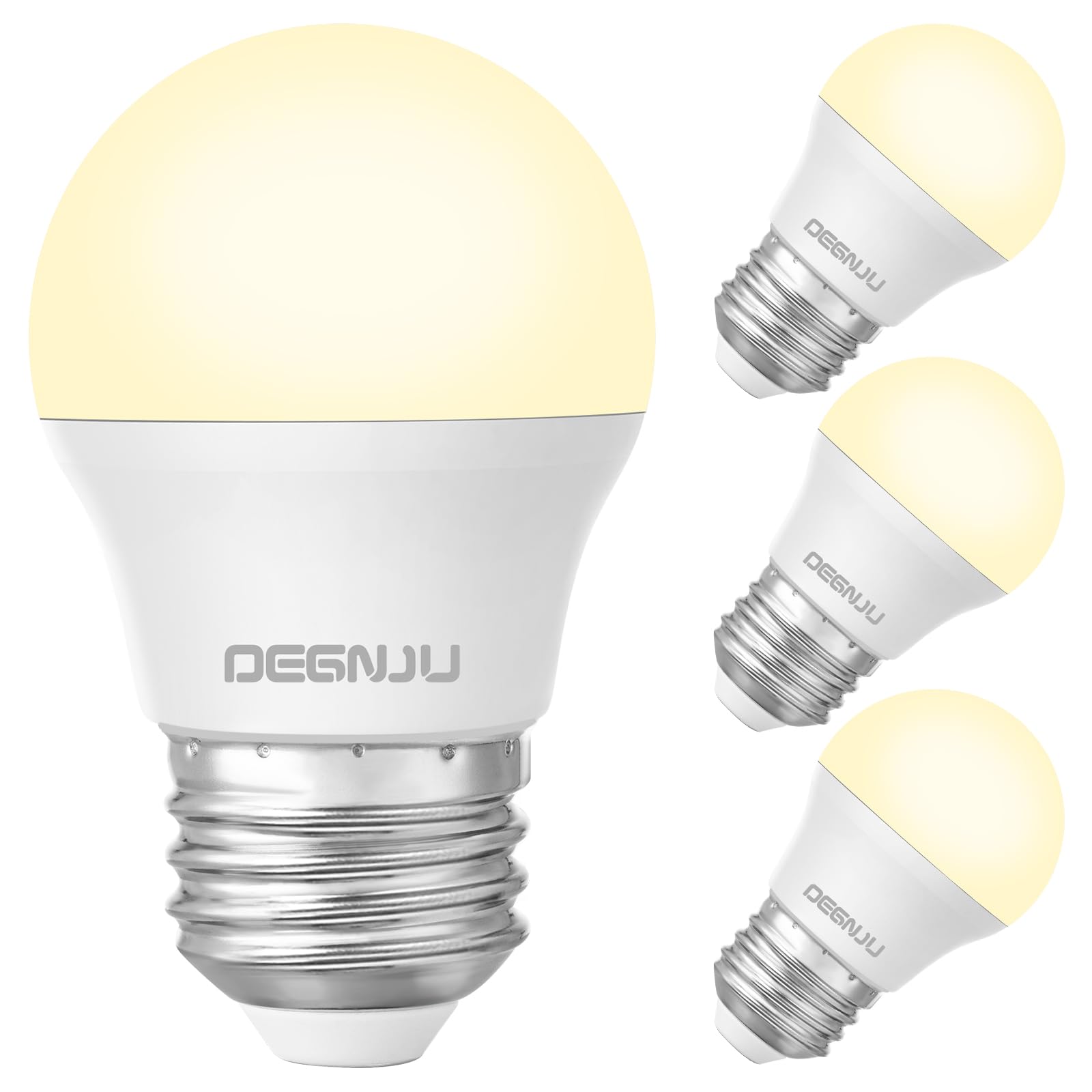 DEGNJU LED Refrigerator Light Bulb, 40W Equivalent, 120V, Fridge Light Bulb 2700K Soft White, A15 Appliance Bulb 5.5W for Freezer, 650LM, E26 Standard Base, 120V, Non-Dimmable, 4 Pack