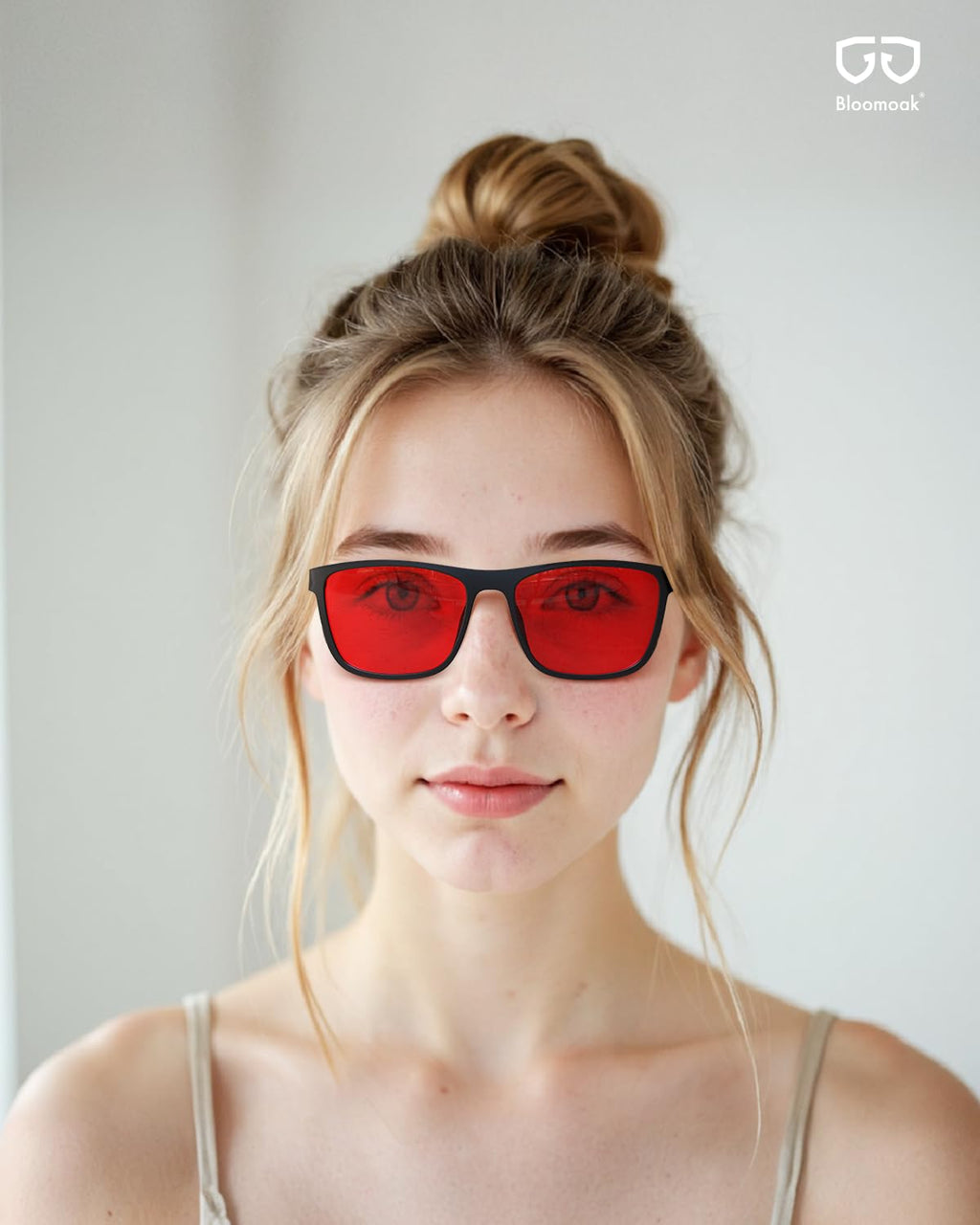 Bloomoak 100% Red Lens Blue Green Light Blocking Glasses- Dual AR Coatings Sleep Glasses Before Bed - Anti Glare, Fatigue