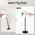 KES Toilet Paper Holder Stand with Weighted Base, 26" H (Taller Version) Free Standing Toilet Paper Roll Holder for Bathroom, Rustproof, BPH283S66-BK