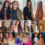 Unionbeauty 24 Inch Body Wave Braiding Hair 9 Packs Pre-Feathered Braiding Hair for Boho Box Braids Crochet Hair Ombre Brown Blonde Synthetic Crochet Braids Hair Extensions for Black Woman(1B/27/613#)