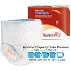 Tranquility Premium OverNight Disposable Absorbent Underwear (64 Count) - L, 44-54 in. Waist - Maximum Absorbency, All-Night Sleep, Breathable Comfort, 64 Adult Diapers