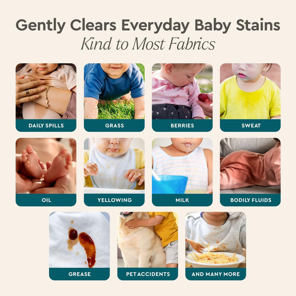 Puracy Stain Remover, Travel and Laundry Stain Cleaner for Clothes, Baby Essentials, Kids Stains, Oil and Fabric Spot Cleaner (Baby Stain Remover Spray, 16 fl oz)